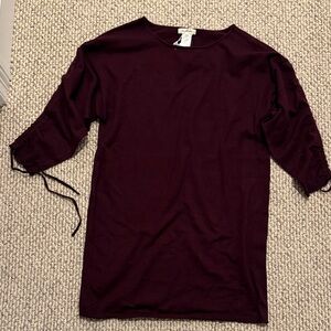 Burgundy 3/4 Sleeve Sweater dress or tunic top